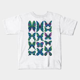 Retro Inspired Butterfly Pattern Kids T-Shirt